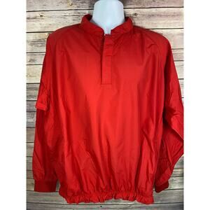 FootJoy Pullover Mens Large Red 1/4 Button FJ Golf Shirt Outerwear Jacket